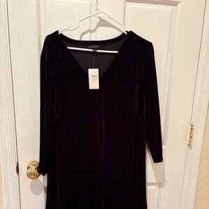JJILL BLACK VELVET DRESS NEW WITH TAGS SIZE XL V-NECK